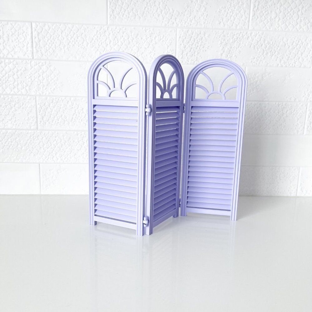 3-Panel Lavender Privacy Screen Doll 1:6 Scale Furniture 12” Barbie Integrity - Picture 4 of 4